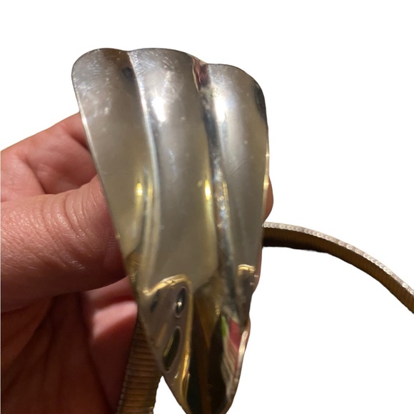 Vintage silver snake chain belt w unique buckle stretch - Picture 4 of 13